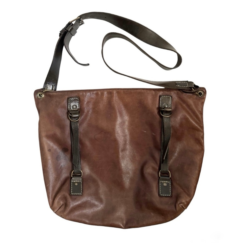 JOHN VARAVATOS Italian Leather Messenger Bag - Picture 2 of 16